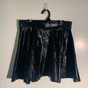 Black Faux Leather Skirt